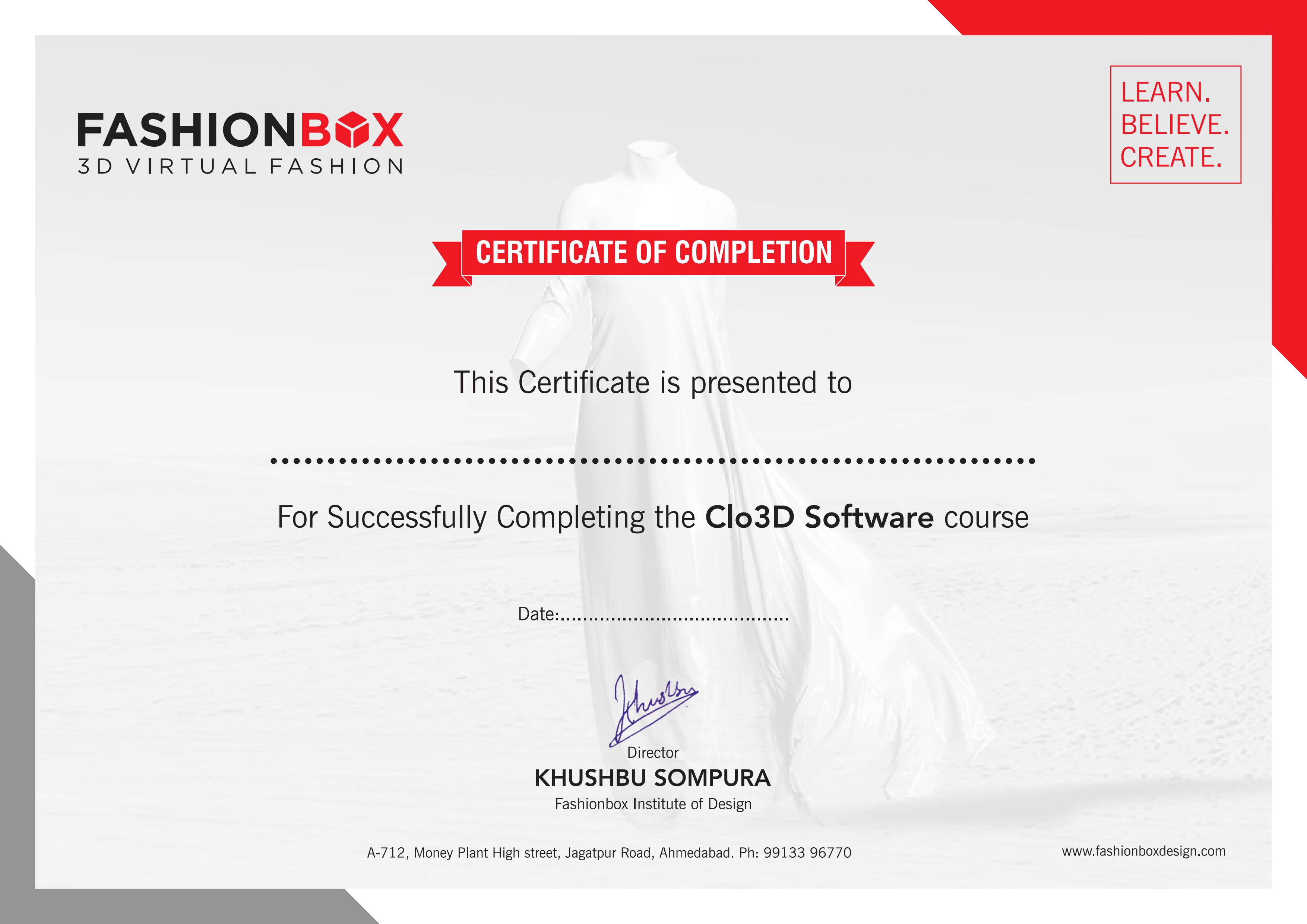 Fashion Certificate